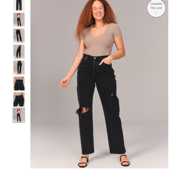 High Rise 90s Relaxed Jean - Black Destroyed - 33 - 16R - Picture 6 of 11